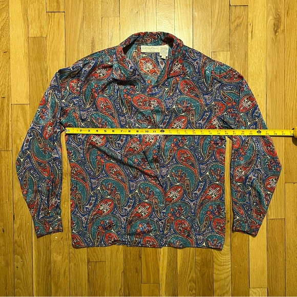 La Chine Classic Galinda Wang Paisley Multocolor Womens Button Up Large - Picture 6 of 8